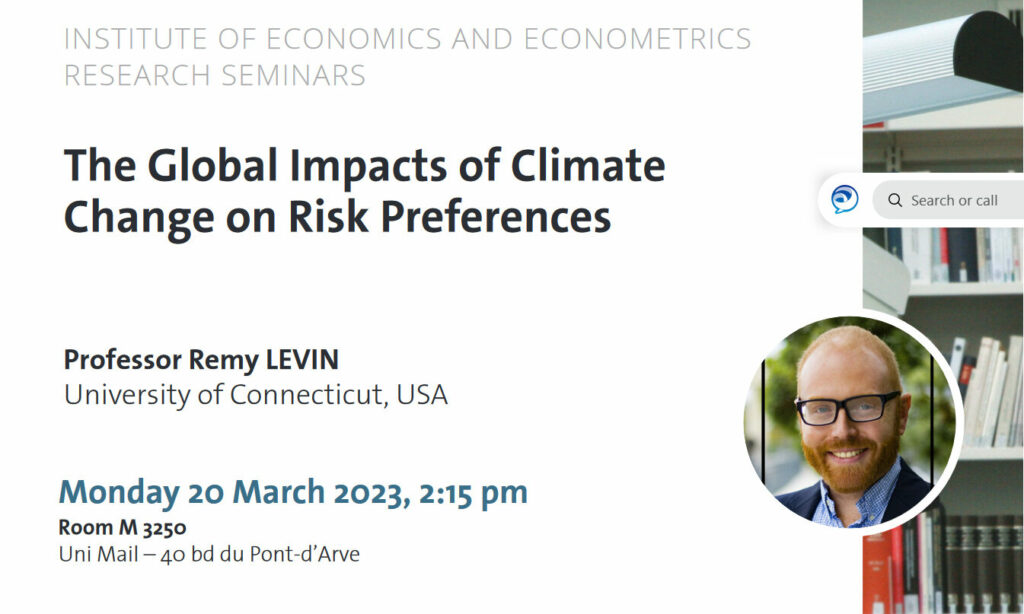 Environment Preference Network The Global Impacts of Climate Change on Risk Preferences – Geneva ...