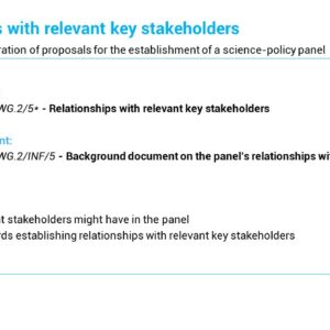 Slide presenting Relationships with relevant key stakeholders