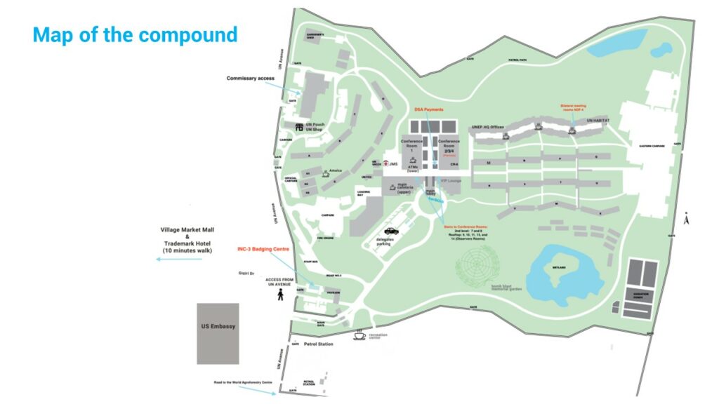 Map of the UN Nairobi grounds.