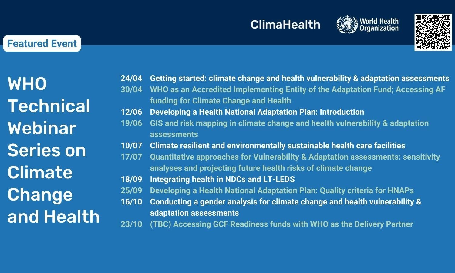 WHO Technical Webinar Series on Climate Change and Health | GIS and ...