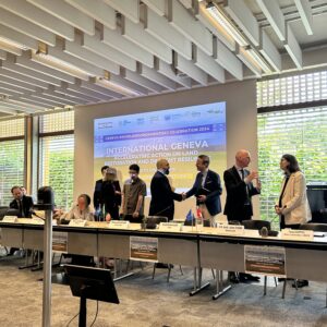 Panelists discussing at the closing of the Geneva World Environment Day Celebration 2024 held at the International Environment House, on 5 June 2024. © Enora Kerjean, Geneva Environment Network