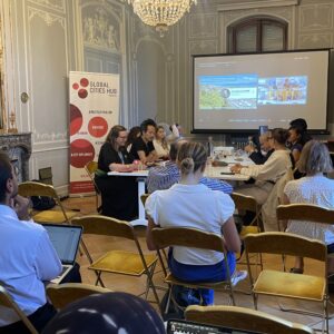 An Information Session held at Villa Rigot launched the webpage dedicated to the activities organized in the margins of the Plastics Treaty INC-5.2 negotiation session resuming in Geneva in August. © UNEP/GEN, Wesna Aziz
